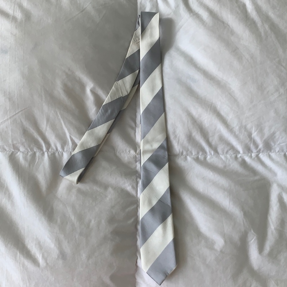 White and Grey Tie